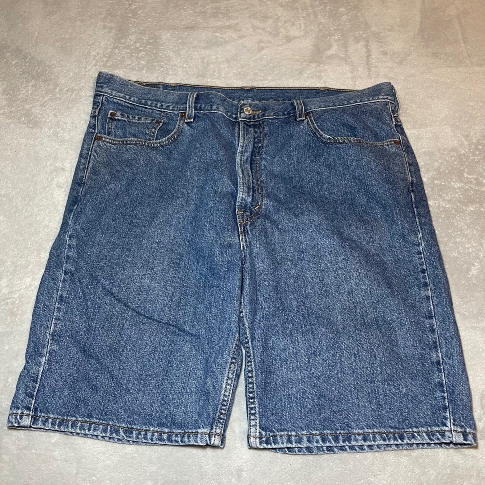 Levis 505 Shorts Mens 40 Blue Regular Fit Denim Medium Wash 100% Cotton Jorts